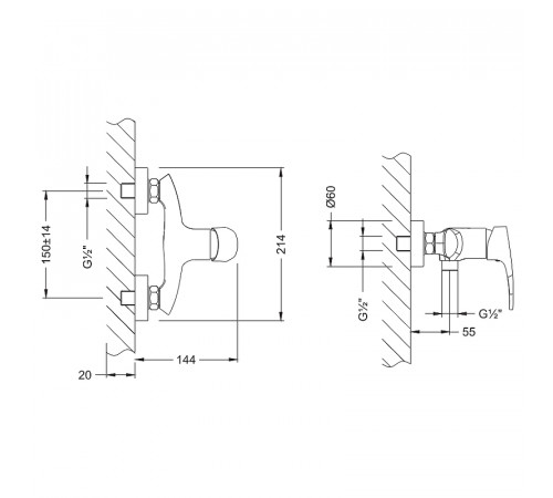 Смеситель для душа Lemark Linara LM0403C Хром