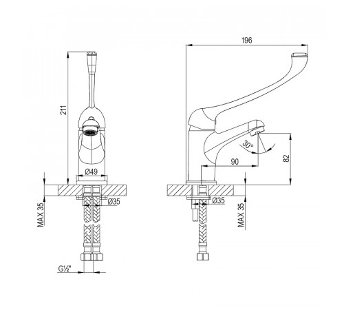 Смеситель для раковины Lemark Project LM4636C Хром