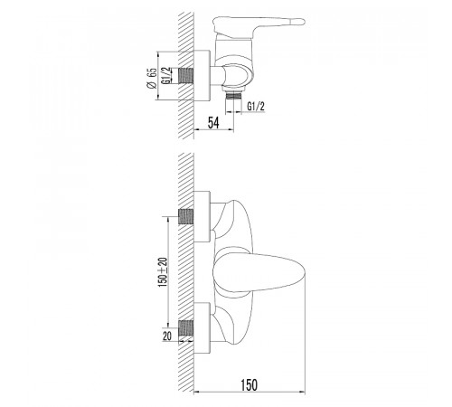 Смеситель для душа Lemark Status LM4403C Хром