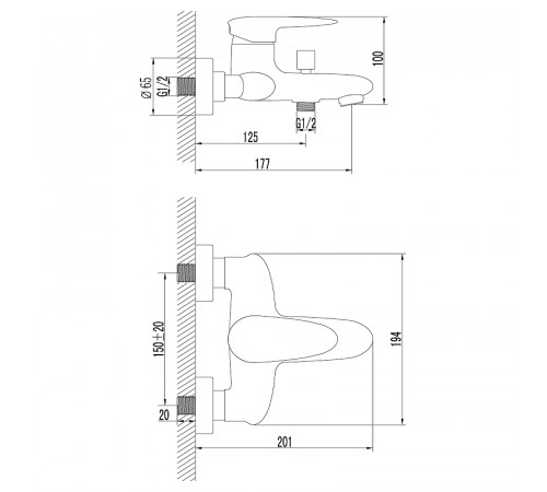 Смеситель для ванны Lemark Status LM4402C Хром