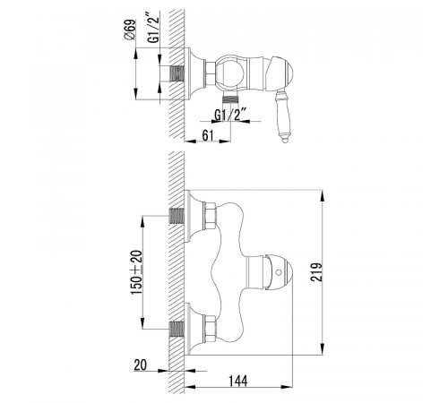 Смеситель для душа Lemark Villa LM4803B Бронза