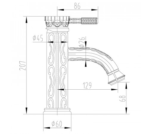 Смеситель для раковины Lemark Jasmine LM6606ORB Черная бронза