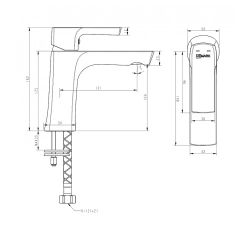 Смеситель для раковины Lemark Ursus LM7206BL Черный матовый