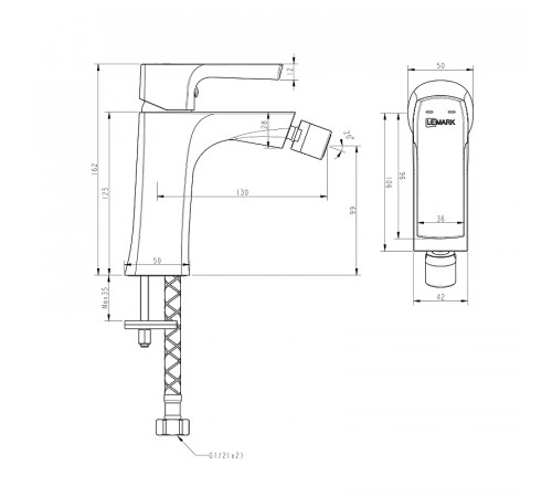 Смеситель для биде Lemark Ursus LM7208BL Черный матовый