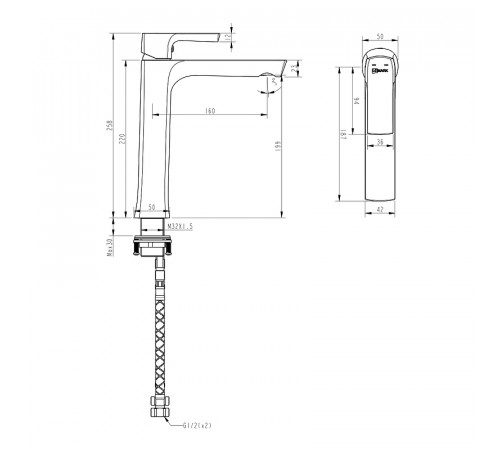 Смеситель для раковины Lemark Ursus LM7209BL Черный матовый