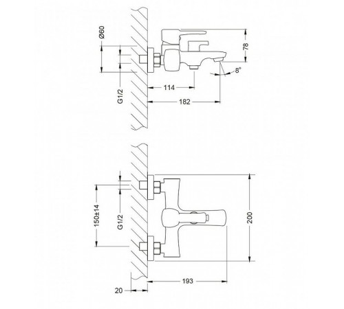 Смеситель для ванны Lemark Evitta LM0514C Хром