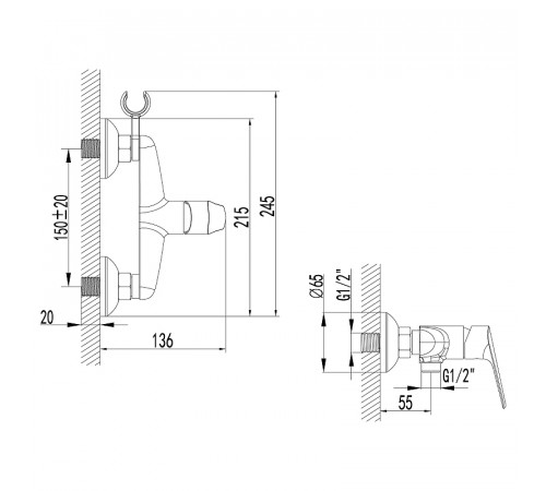 Смеситель для душа Lemark Partner LM6559C Хром