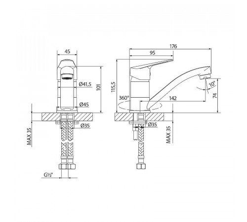 Смеситель для раковины Lemark Partner LM6507C Хром