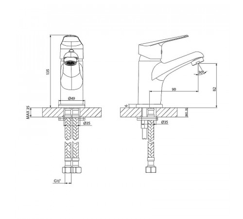 Смеситель для раковины Lemark Partner LM6506C Хром