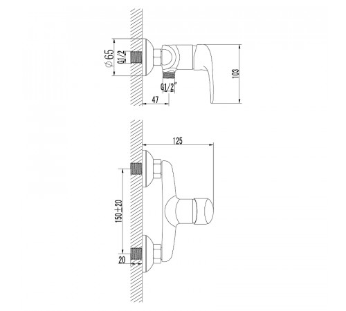 Смеситель для душа Lemark Pramen LM3303C Хром