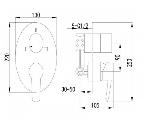 Смеситель для душа Lemark Atlantiss LM3228C Хром