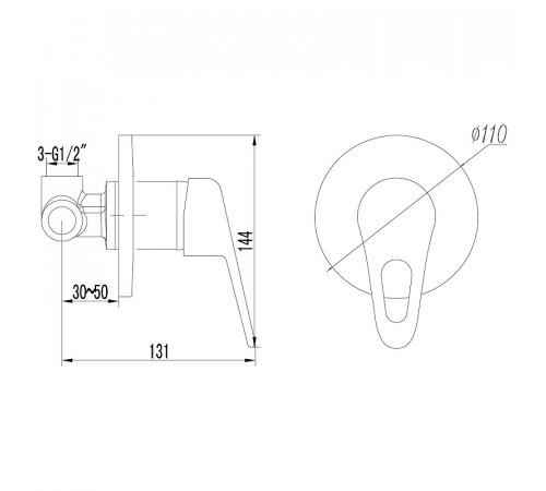 Смеситель для душа Lemark Luna LM4123C Хром