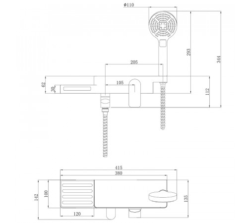 Смеситель для ванны Lemark Unibox LM6914CW Хром