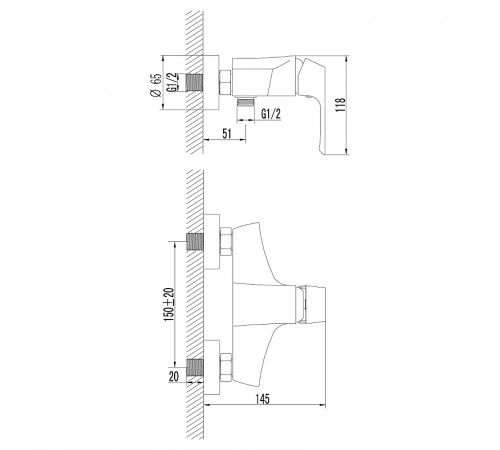 Смеситель для душа Lemark Unit LM4503C Хром