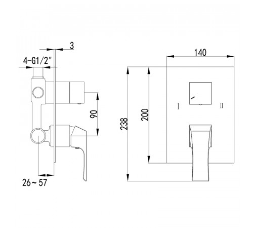 Смеситель для душа Lemark Unit LM4527C Хром