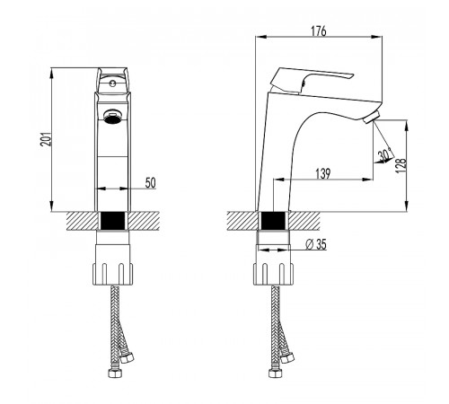 Смеситель для раковины Lemark Unit LM4537C Хром