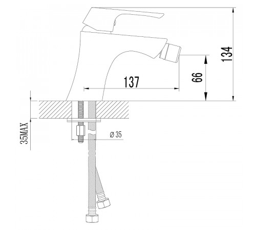 Смеситель для биде Lemark Unit LM4508C Хром