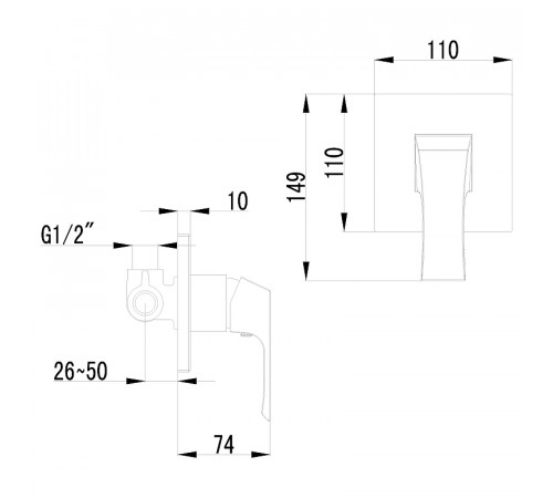 Смеситель для душа Lemark Unit LM4523C Хром