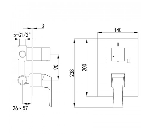 Смеситель для душа Lemark Unit LM4528C Хром