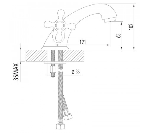 Смеситель для раковины Lemark Standard LM2106C Хром