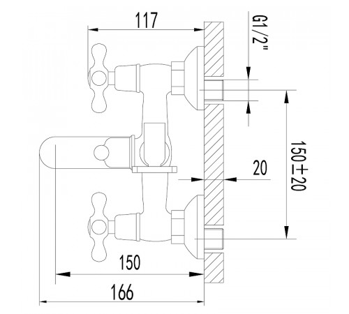 Смеситель для ванны Lemark Standard LM2102C Хром