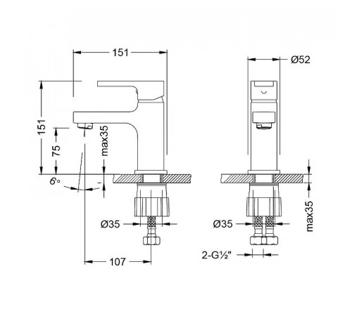 Смеситель для раковины Lemark Aura LM0606CH Хром