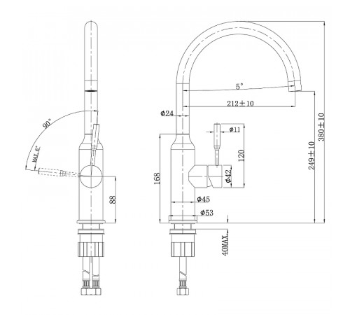 Смеситель для кухни Lemark Expert LM5079S Нержавеющая сталь