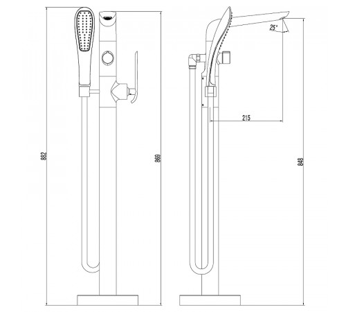 Смеситель для ванны Lemark Melange LM4944CW Белый Хром