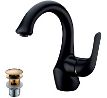 Смеситель для раковины Lemark Swan LM5406BG Черный матовый Золото