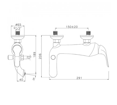 Смеситель для ванны Lemark Swan LM5402BG Черный матовый Золото