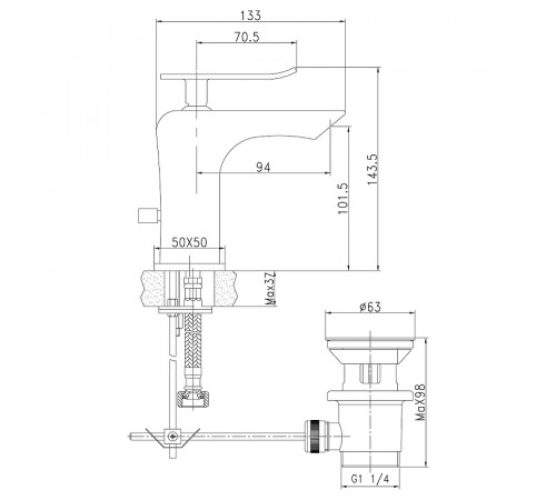 Смеситель для раковины Lemark Contest LM5806CW Хром Белый