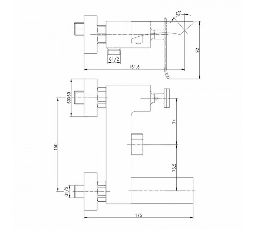 Смеситель для ванны Lemark Contest LM5814CW Хром Белый