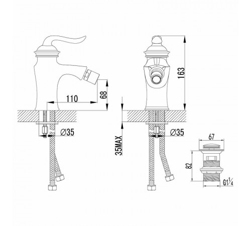 Смеситель для биде Lemark Brava LM4708G Золото