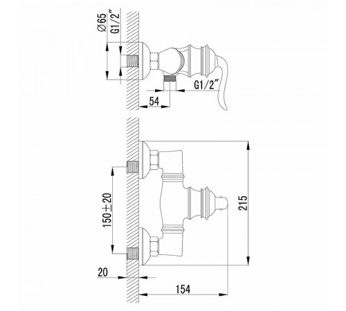 Смеситель для душа Lemark Brava LM4703G Золото