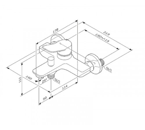 Смеситель для ванны AM.PM X-Joy F85A10033 Белый