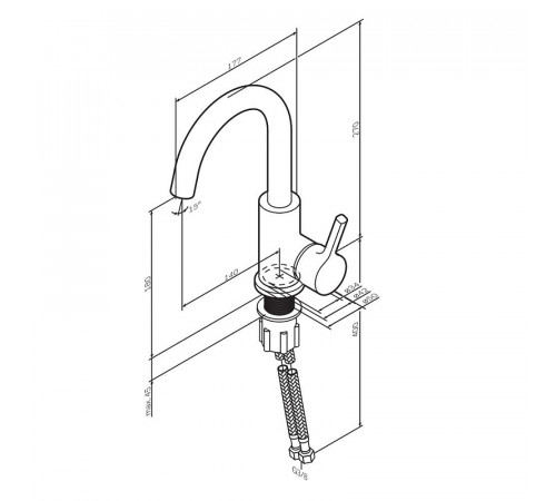 Смеситель для раковины AM.PM X-Joy F85B02700 Хром