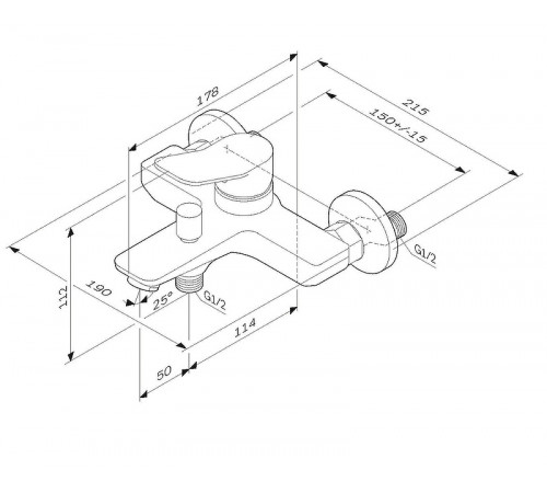 Смеситель для ванны AM.PM X-Joy F85A10022 Черный матовый