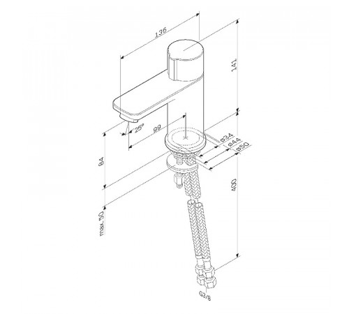 Смеситель для раковины AM.PM X-Joy F85A02522 Черный матовый