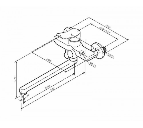 Смеситель для ванны AM.PM X-Joy F85A90000 универсальный Хром