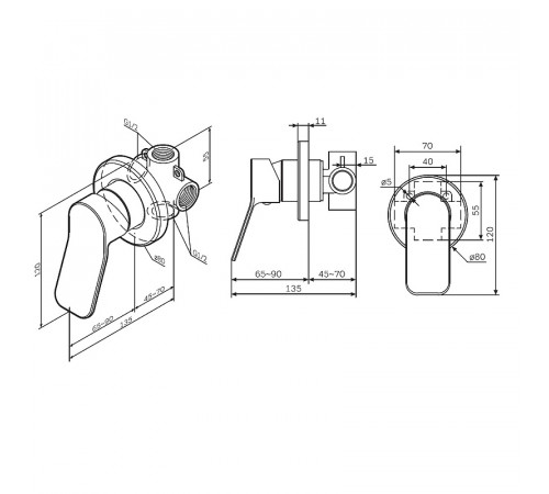 Смеситель для душа AM.PM X-Joy F85A65000 Хром