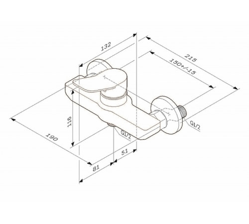 Смеситель для душа AM.PM X-Joy F85A20022 Черный матовый