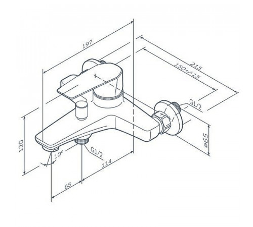 Смеситель для ванны AM.PM Gem F90A10022 Черный