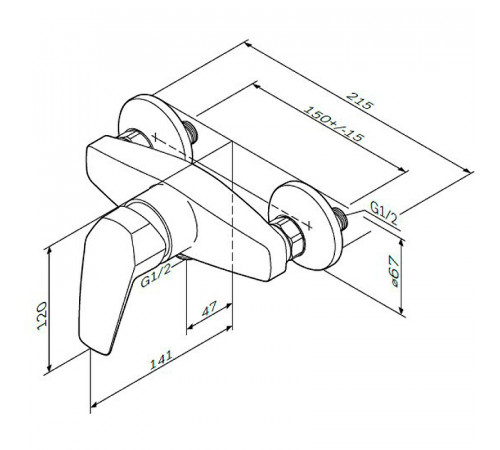 Смеситель для душа AM.PM Gem F9020000 Хром