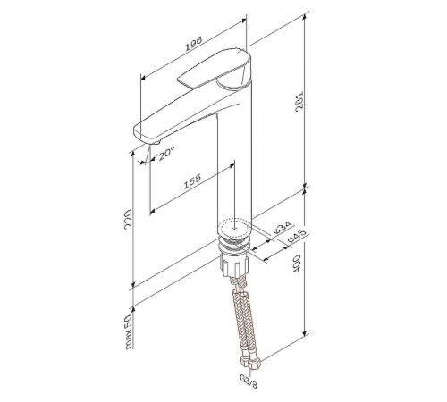 Смеситель для раковины AM.PM Gem F90A92022 Черный матовый