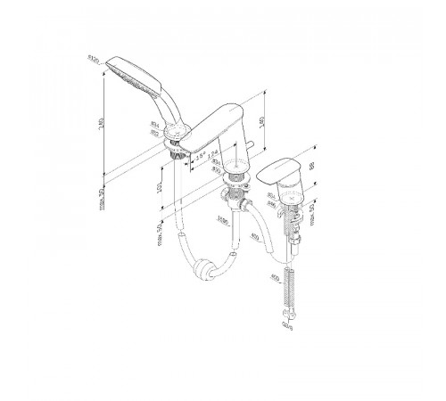 Смеситель на борт ванны AM.PM Inspire V2.0 F50A01300 Хром