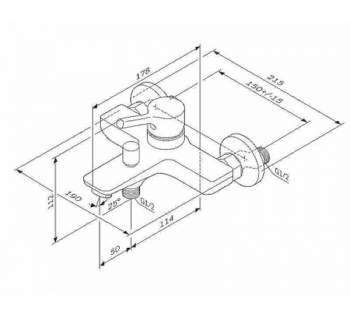 Смеситель для ванны AM.PM X-Joy S F85B10000 Хром