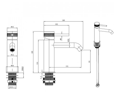 Смеситель для раковины Allen Brau Priority 5.31A01-MG Графит брашированный