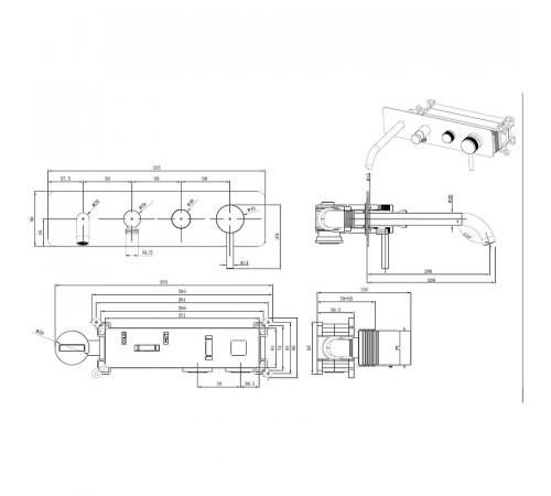 Смеситель для ванны Allen Brau Priority 5.31A05-MG Графит брашированный