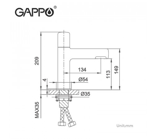 Смеситель для раковины Gappo G1052-80 Хром