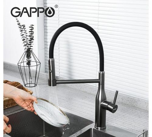 Смеситель для кухни Gappo G4398-51 Графит Черный